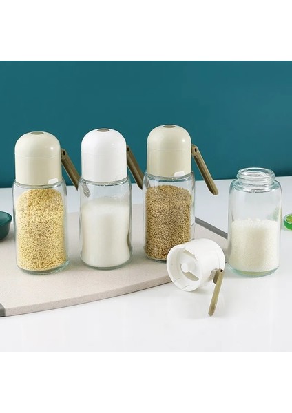 200 ml 0.5g Ölçüm Tuzluk Itme Tipi Nem Geçirmez Şeffaf Şişe Kantitatif Tuzluk Tuzluk Mutfak Pişirme Için (Yurt Dışından)