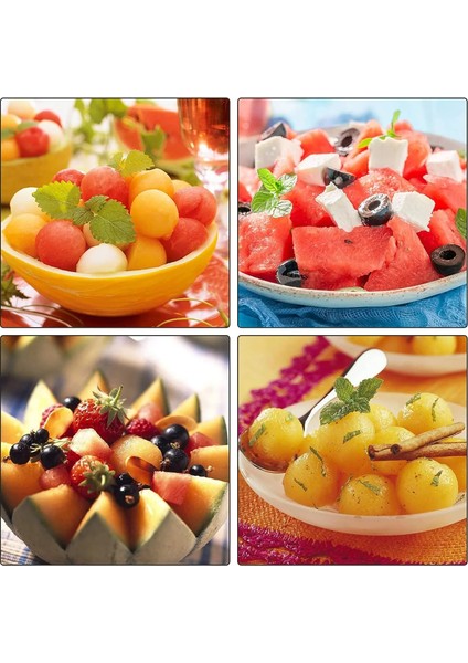 3 In 1 Takım Yeşil Karpuz Dilimleme Kesici Paslanmaz Çelik Fırıldak Tasarım Kesim Meyve Baller Kepçe Meyve Scooper Salata Meyve Dilimleme Kesici Aracı (Yurt Dışından) indirimleri