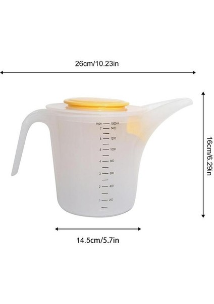 1500ML Ucu Ağız Ölçüm Sürahisi Plastik Mezun Bardak Sıvı Ölçü Bardak Konteyner Mutfak Aracı Sıvı Ölçü Sürahisi Malzemeleri (Yurt Dışından)