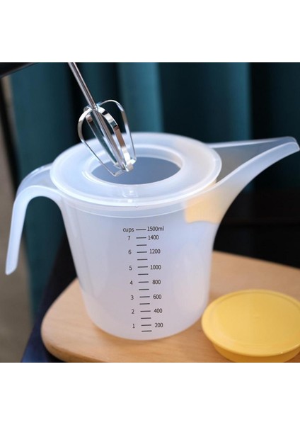 1500ML Ucu Ağız Ölçüm Sürahisi Plastik Mezun Bardak Sıvı Ölçü Bardak Konteyner Mutfak Aracı Sıvı Ölçü Sürahisi Malzemeleri (Yurt Dışından)