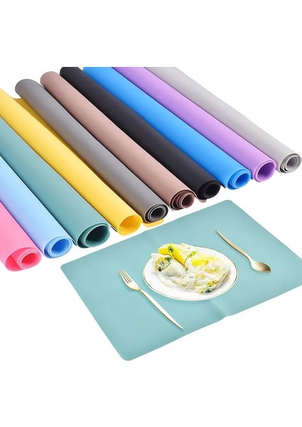 Gök Mavisi 40X30 cm 14 Renk Silikon Ped Su Geçirmez Placemat Masa Mat Isı Yalıtım Yastığı Kaymaz Yıkanabilir Reçine Ped Dıy Uv Epoksi El Sanatları Için (Yurt Dışından)