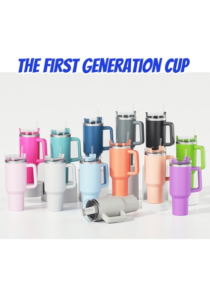 Birinci Nesil-12 40OZ 40OZ Drinkware Kupa Bardak Flowstate Stanley Quencher 1200ML Stanley Kupası Paslanmaz Çelik Vakum Yalıtımlı Bardak Buzlu Kahve Fincanı (Yurt Dışından)