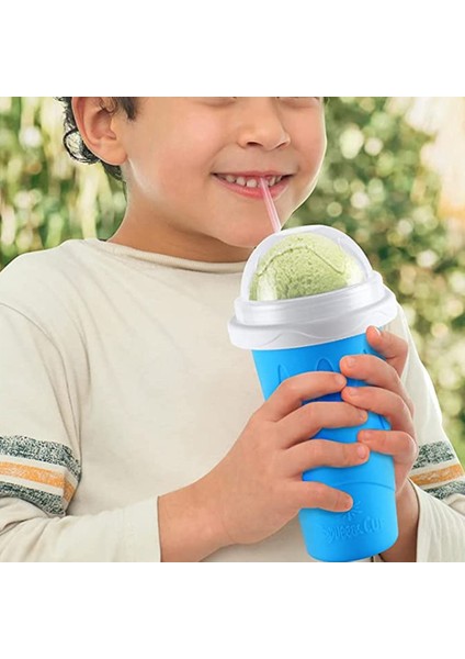 Mavi Yaz Çabuk Dondurulmuş Bardak Slushie Yapımcısı Fincan Ev Yapımı Milkshake Şişesi El Sarsıntı Hızlı Soğutma Fincan Sihirli Dondurma Kupaları Ev Için (Yurt Dışından)