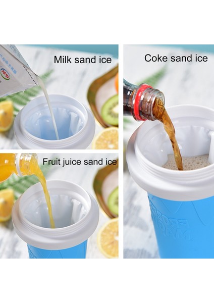 Mavi Yaz Çabuk Dondurulmuş Bardak Slushie Yapımcısı Fincan Ev Yapımı Milkshake Şişesi El Sarsıntı Hızlı Soğutma Fincan Sihirli Dondurma Kupaları Ev Için (Yurt Dışından)