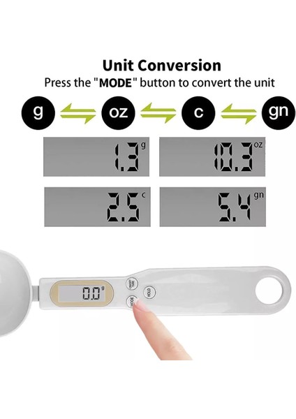 Light Greenbattery 0.5-500G LCD Dijital Mutfak Terazisi Elektronik Pişirme Gıda Ağırlığı Ölçüm Kaşığı Gram Kahve Çay Şeker Kaşığı Ölçeği Mutfak Aletleri (Yurt Dışından)
