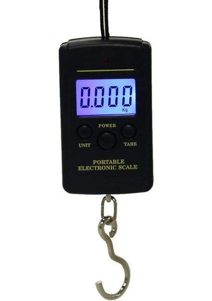 Arkadan Aydınlatmalı 1 Adet Çok Fonksiyonlu Mini 40 KG/10G Elektronik Asılı Balıkçılık Bagaj Balanca Taşınabilir Dijital Kullanışlı Cep Ağırlık Kanca Ölçeği (Yurt Dışından)