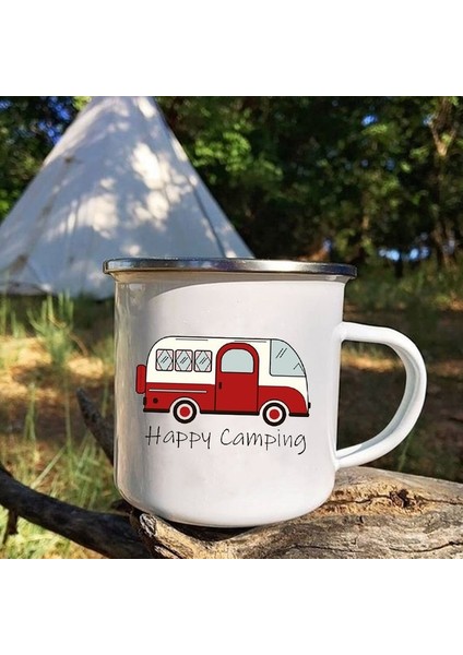 XH2367 360ML Camper Yaratıcı Kahve Kupa Seyahat Çay Bardağı Özel Ad Süt Şarap Kamp Emaye Kupalar El Yapımı Kolu Drinkware Kişiselleştirilmiş Hediye (Yurt Dışından)
