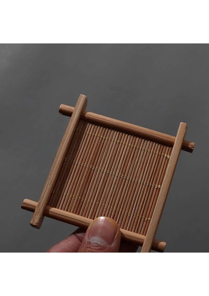 B 4 Stilleri Kaymaz Kare Bambu Fincan Mat Basit Içecek Çay Kahve Altlıkları Kupa Pedi Mutfak Dekorasyon Masa Placemats (Yurt Dışından)