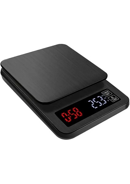 3kg-0.1g Zamanlayıcı ile Mutfak Terazisi Zamanlayıcı ile Akıllı Dijital Kahve Terazisi Elektronik Gıda Tartı Su Geçirmez Hassas Terazi 5kg/0.1g 3kg/0.1g (Yurt Dışından)