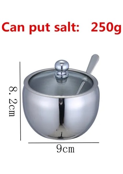 9xh8.2cm 304 Paslanmaz Çelik Kaşıklı Baharat Kutusu Baharat Kutusu Kutular Tuz Biber Kutusu Tankı Yaratıcı Baharat Kavanoz Şekerlik Kaşıkla (Yurt Dışından)