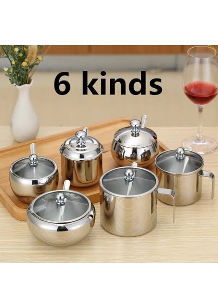 9xh8.2cm 304 Paslanmaz Çelik Kaşıklı Baharat Kutusu Baharat Kutusu Kutular Tuz Biber Kutusu Tankı Yaratıcı Baharat Kavanoz Şekerlik Kaşıkla (Yurt Dışından) fiyatları