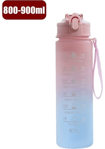 NEW-900ML 1000ML 1 Litre Su Şişesi Motivasyon Spor Su Şişesi Sızdırmaz Içme Şişeleri Açık Seyahat Spor Salonu Fitness Mutfak Için Sürahiler (Yurt Dışından)