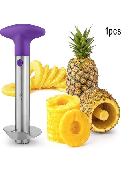 Mor Ananas Dilimleme Ananas Soyucu Paslanmaz Çelik Ananas Tart Kolay Çekirdek Temizleme Için Ananas Kesici Meyve Ananas Dilimleme (Yurt Dışından)