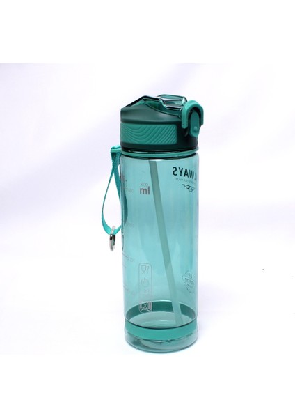 Yeşil 800 ml Taşınabilir Su Bardağı Büyük Kapasiteli Spor Su Pipetli Şişe Açık Plastik Şeffaf Bpa Ücretsiz Şişe Erkekler Için Drinkware (Yurt Dışından)