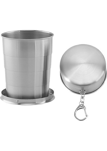 1 Adet 150ML Paslanmaz Çelik Katlanır Bardak Taşınabilir Geri Çekilebilir Bardak Kamp Tencere Çay Fincanı Teaware Kamp Eşyaları Sofra Katlanmış Bardak (Yurt Dışından)
