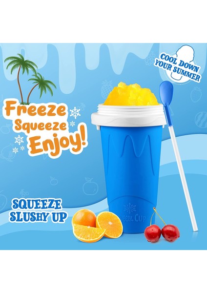 Yeşil 301-400 ml Smoothie Kupası Yaz Sıkma Ev Yapımı Meyve Suyu Su Tutam Slushy Bardak Ezilmiş Buz Çalkalayıcı Bardak Hızlı Dondurulmuş Soğutma Sihirli Dondurma (Yurt Dışından)