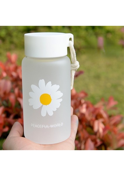 1 Çiçek Buzlu 500ML 500ML Küçük Papatya Plastik Su Şişeleri Şeffaf Buzlu Su Bardağı Bpa Içermeyen Su Şişesi Taşınabilir Halat ile Seyahat Su Şişesi (Yurt Dışından)