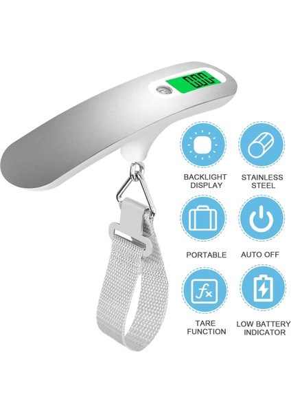 Tip D 50KG Bagaj Ölçeği Yüksek Hassasiyetli Bagaj Ağırlık Ölçeği Taşınabilir Bavul Ölçeği Dijital El Elektronik 110 Lb/ 50KG Asılı Ölçeği (Yurt Dışından) modelleri