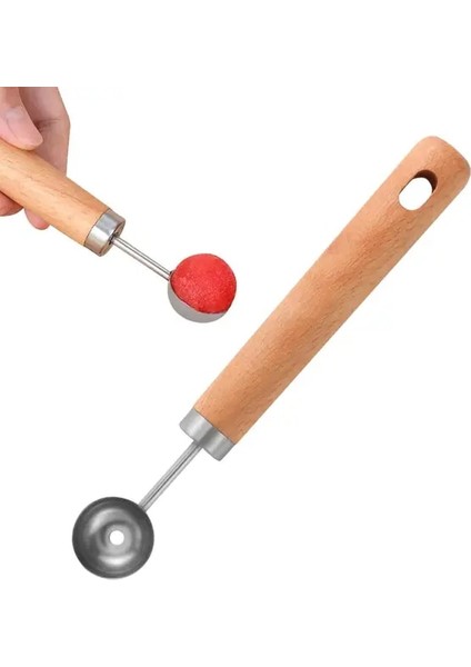 Karpuz Kesici Karpuz Kesici Dilimleme, Paslanmaz Çelik Meyve Dilimleme, Meyve Oyma Aracı, Kavun Kesici, Ahşap Saplı Meyve Aracı, Mutfak Alet (Yurt Dışından)