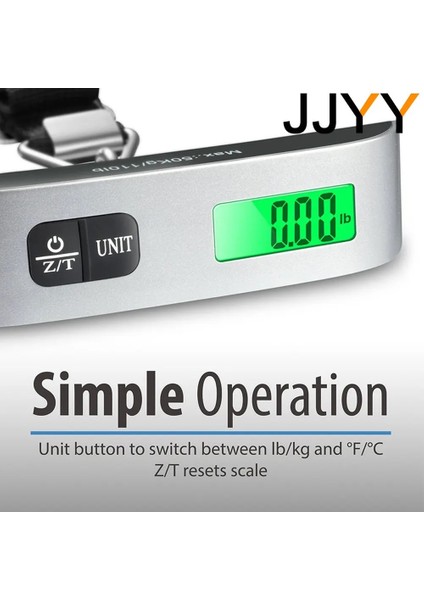 Boyut A Jjyy Taşınabilir Terazi Dijital LCD Ekran 110LB/50KG Elektronik Bagaj Asılı Bavul Seyahat Ağırlığı Bagaj Çantası Ağırlık Dengesi (Yurt Dışından) modelleri