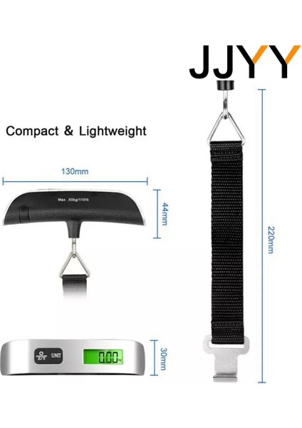 Boyut A Jjyy Taşınabilir Terazi Dijital LCD Ekran 110LB/50KG Elektronik Bagaj Asılı Bavul Seyahat Ağırlığı Bagaj Çantası Ağırlık Dengesi (Yurt Dışından) fırsatları