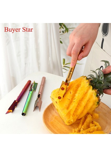 2 Adet Rosegold Bıçak 2 Adet/takım Altın Meyve Servis Araçları Paslanmaz Çelik Ananas Göz Soyucu Kesici Tohum Sökücü Ananas Bıçak Klipleri Mutfak Eşyası (Yurt Dışından)