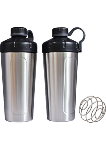 739 ml 901-1000 ml Shaker Şişe Büyük Hacimli Taşınabilir Paslanmaz Çelik Shaker Sallama Topu ile Spor Beslenme Protein Tozu Su Şişeleri (Yurt Dışından)