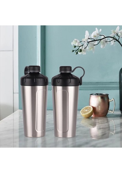 739 ml 901-1000 ml Shaker Şişe Büyük Hacimli Taşınabilir Paslanmaz Çelik Shaker Sallama Topu ile Spor Beslenme Protein Tozu Su Şişeleri (Yurt Dışından)