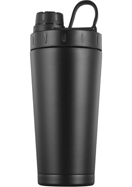 Siyah 500 ml Protein Shaker Termos Bardak Paslanmaz Çelik Su Şişesi Açık Spor Salonu Eğitim Içecek Tozu Süt Mikser Seyahat Taşınabilir 500 ml (Yurt Dışından)