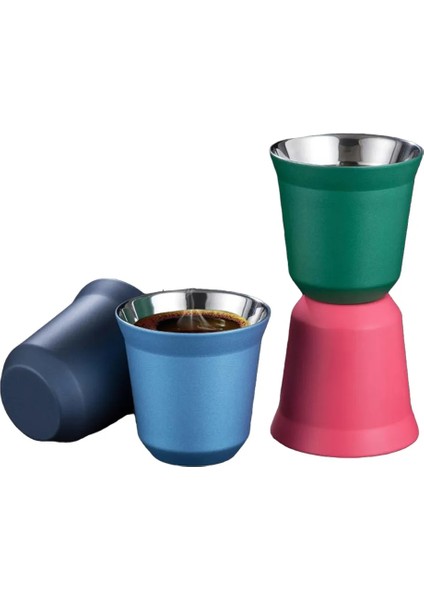2 Adet Wareset4 80ML 80ML Çift Duvar Paslanmaz Çelik Espresso Fincan Nespresso Pixie Yalıtım Kahve Cupshape Sevimli Kapsül Termo Bardak Kahve Kupaları (Yurt Dışından)