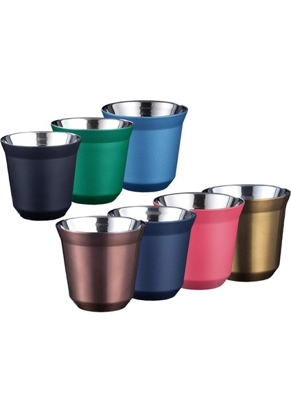 2 Adet Wareset4 80ML 80ML Çift Duvar Paslanmaz Çelik Espresso Fincan Nespresso Pixie Yalıtım Kahve Cupshape Sevimli Kapsül Termo Bardak Kahve Kupaları (Yurt Dışından)