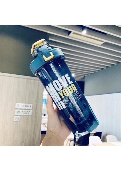 Mavi Su Isıtıcısı 800ML Spor Shaker Şişesi 800ML Büyük Kapasiteli Saman Shaker Şişesi Protein Tozu Milkshake Kupası Açık Taşınabilir Plastik Şişe (Yurt Dışından) fiyatları