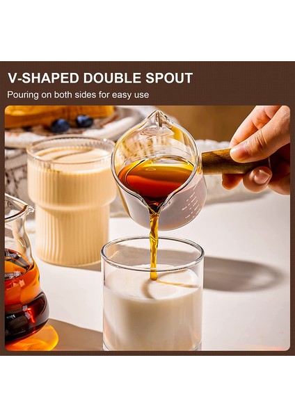 Şeffaf Ikili Ahşap Espresso Espresso Çift Borulu Bardak Ölçme Ucu Saplı, Bardak Bardağı Terazisi, Camlı Shot (Yurt Dışından) fiyatları
