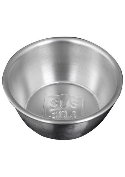 SILVER-50ML 304 Paslanmaz Çelik Yuvarlak Sirke Domates Daldırma Mutfak Aracı Meze Servis Tepsisi Sos Tabağı Sos Kabı (Yurt Dışından)