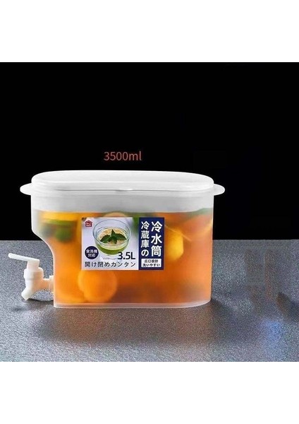 3.5l Musluklu Soğuk Su Isıtıcısı 3.5l Büyük Kapasiteli Buzdolabı Içecek Içecek Dağıtıcı Yaz Soğuk Su Kovası Plastik Sürahi Drinkware (Yurt Dışından)