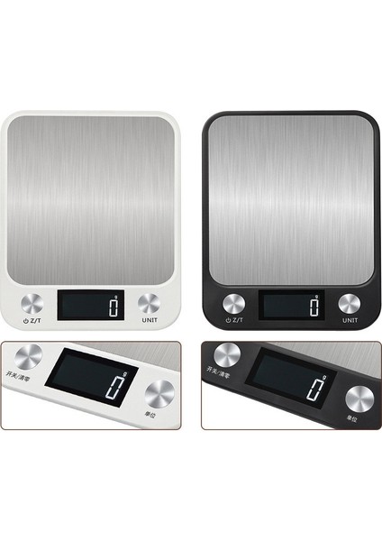 Siyah 5kg Mutfak Terazisi 15KG/1G Tartı Gıda Kahve Dengesi LCD Hassas Elektronik Dijital Terazi Paslanmaz Çelik Tasarım Pişirme Pişirme (Yurt Dışından)