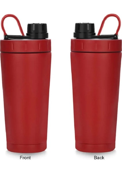 Siyah 500 ml Protein Shaker Termos Bardak Paslanmaz Çelik Su Şişesi Açık Spor Salonu Eğitim Içecek Tozu Süt Mikser Seyahat Taşınabilir 500 ml (Yurt Dışından)