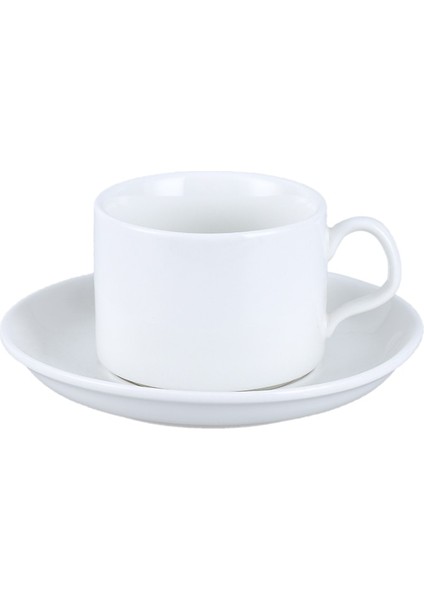 Şeffaf 201-300ML Avrupa Tarzı Latte Art Cappuccino Kahve Fincanı ve Tabağı Seti Seramik Saf Beyaz Süt Çay Bardağı Otel Evrensel Çay Bardağı (Yurt Dışından)
