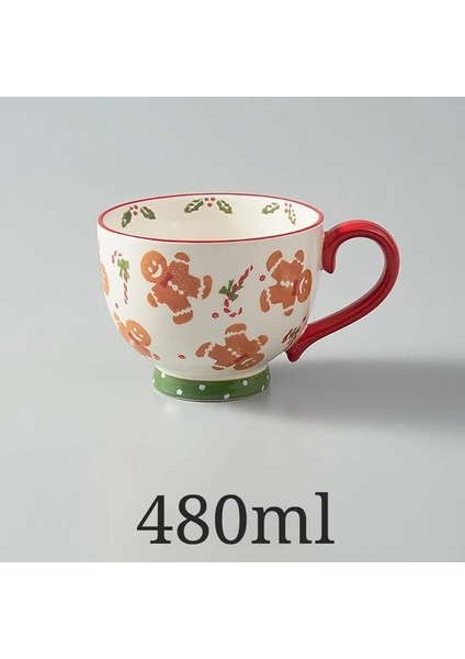 C 8.9x6 cm Noel Yaratıcı Seramik Kupa Sevimli Zencefilli Kurabiye Adam Kahve Çift Fincan Noel Hediyesi Yeni Yıl Drinkware Navidad Ev Ofis Içecek Kupa (Yurt Dışından)