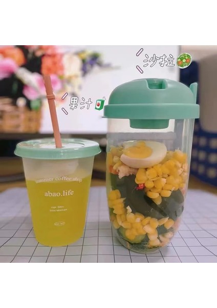 Beyaz 1000ML 1000ML Salata Öğle Yemeği Kutusu Bpa Güvenli Gıda Kapları Çatal ve Kapaklı Taşınabilir Salata Bento Kutusu Çocuklar Için Yetişkin Sağlıklı Beslenme Salata Bardağı (Yurt Dışından)