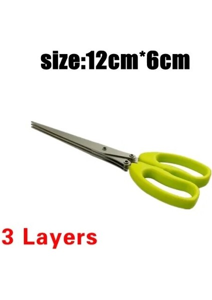 3 Kat 1 Adet Çok Katmanlı Makas Paslanmaz Çelik Sebze Kesici Yeşil Soğan Ot Laver Baharat Pişirme Aracı Kesim Mutfak Aksesuarları (Yurt Dışından)