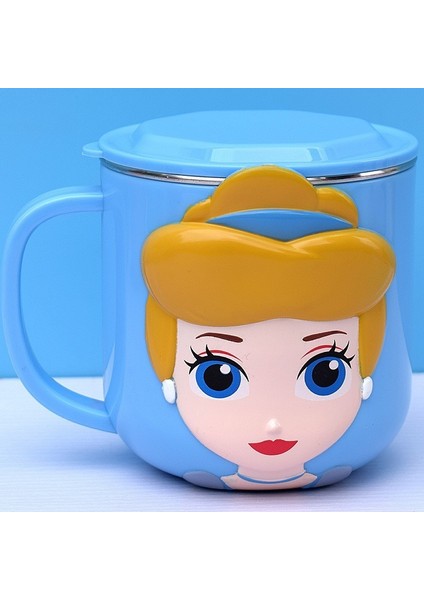 Cinderella 260ML Disney Bardak Dondurulmuş Elsa Anna Prenses Karikatür Süt Kupası Kupalar 3D Mickey Minnie Paslanmaz Çelik Bardak Bebek Çocuk Kız Kahve Kupa (Yurt Dışından)