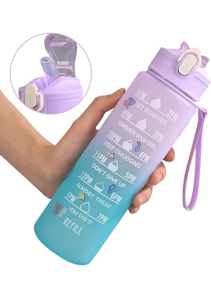 Mor 900 ml 900 ml Su Şişesi Öğrenci Pipetli Içecek Şişesi Plastik Spor Su Bardağı Spor Sürahiler Spor Su Şişesi 32 Oz Uzay Bardağı (Yurt Dışından) fiyatları