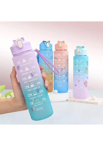 Mor 900 ml 900 ml Su Şişesi Öğrenci Pipetli Içecek Şişesi Plastik Spor Su Bardağı Spor Sürahiler Spor Su Şişesi 32 Oz Uzay Bardağı (Yurt Dışından) modelleri