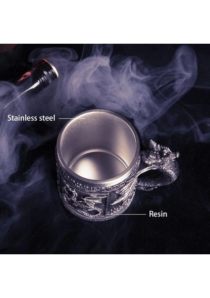 Korsan Retro Ejderha Reçine Paslanmaz Çelik Bira Kupası Kafatası Şövalye Tankard Cadılar Bayramı Kahve Fincanı Yaratıcı Viking Çay Kupa Pub Bar Dekorasyon (Yurt Dışından) indirimleri