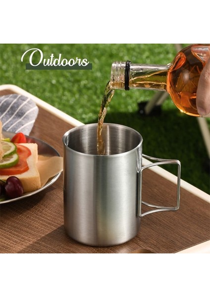 Gösterildiği Gibi Çantalı 800ML Pot 250/350/500ML Paslanmaz Çelik Kamp Kupası Açık Yürüyüş Seyahat Çay Kahve Bira Kupaları Katlanır Saplı Su Şişesi Drinkware (Yurt Dışından) modelleri