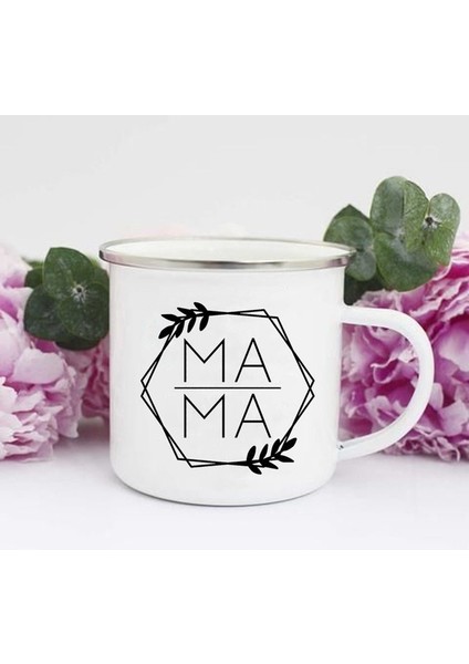 XH2669-A015WH-8 En Iyi Anne Hiç Baskı Kupa Yaratıcı Kahve Çay Bardak Içecek Tatlı Kahvaltı Süt Kupası Emaye Kupalar Kolu Drinkware Anneler Günü Hediyesi (Yurt Dışından)