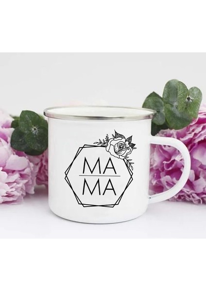 XH2669-A015WH-8 En Iyi Anne Hiç Baskı Kupa Yaratıcı Kahve Çay Bardak Içecek Tatlı Kahvaltı Süt Kupası Emaye Kupalar Kolu Drinkware Anneler Günü Hediyesi (Yurt Dışından) modelleri