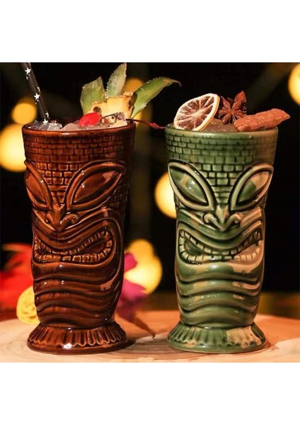 21 350ML-700ML Hawaii Tiki Kupalar Kokteyl Bardağı Bira Içecek Şarap Parti Kupa Seramik Paskalya Adalı Zombi Kafatası Tiki Kupa Bar Aracı (Yurt Dışından) fırsatları