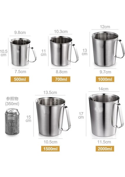 2000ML 304 Paslanmaz Çelik Ölçüm Kabı Iç Ölçekli Tasarım Mutfak Terazisi Fincan Sıvı Çekme Çiçek Fincan Mutfak Gereçleri Fırında Tedarik (Yurt Dışından)